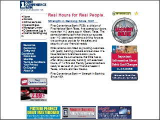 Web site www.1stcb.com, First Convenience Bank