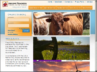 Web site www.abileneteachersfcu.org, Abilene Teachers Federal CU