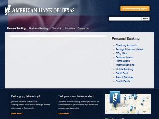 Web site www.abtexasna.com, American Bank of Texas