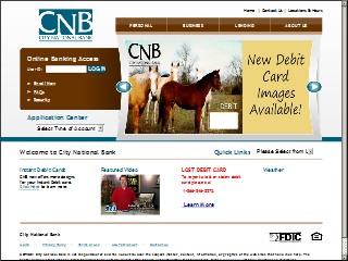 Web site www.bankatcnb.com, City National Bank - Main Branch