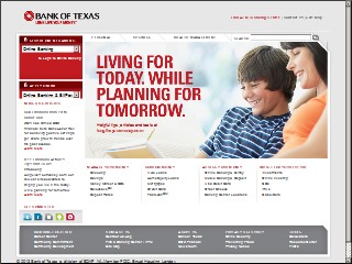 Web site www.bankoftexas.com, Bank Of Texas
