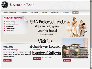 Web site www.banksov.com, Sovereign Bank