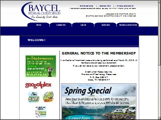 Web site www.baycel.org, Bay Cel Federal Credit Union