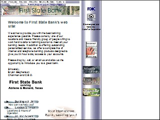 Web site www.bevansstatebank.com, First State Bank
