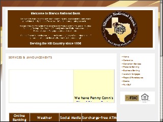 Web site www.blancobank.com, Blanco National Bank