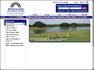 Web site www.bnbank.com, Brenham National Bank