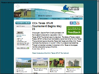 Web site www.capitalfarmcredit.com, Capital Farm Credit