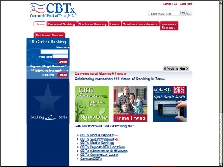 Web site www.cbtx.com, Commercial Bank Of Texas NA