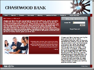 Web site www.chasewoodbank.com, Chasewood Bank
