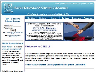 Web site www.chevronecu.org, Chevron Employees Credit Union