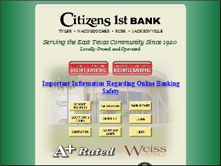 Web site www.citizens1stbank.com, Citizens 1st Bank