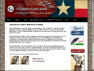 Web site www.citizensstatebanktx.com, Citizens State Bank