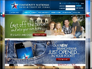 Web site www.corsicanabank.com, Community National Bank & Trust of Texas