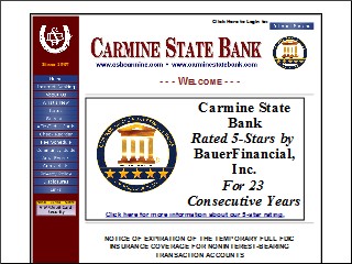 Web site www.csbcarmine.com, Carmine State Bank
