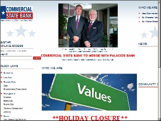 Web site www.csbec.com, Commercial State Bank