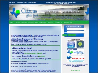 Web site www.csbtx.com, Citizens State Bank