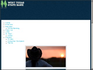 Web site www.ebanktexas.org, West Texas State Bank