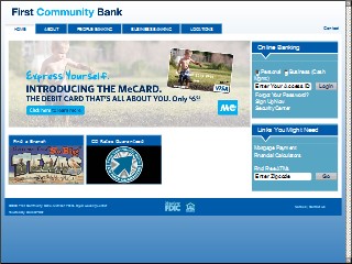 Web site www.firstcommunitybank.net, First Community Bank
