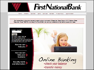 Web site www.fnbgw.com, First National Bank