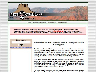 Web site www.fnbquitaque.com, First National Bank