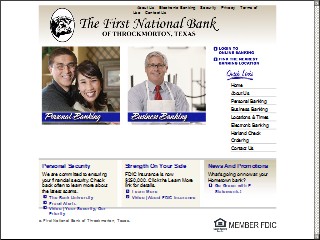 Web site www.fnbthrockmorton.com, First National Bank