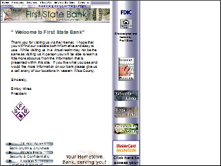Web site www.fsb-wise-co.com, First National Bank