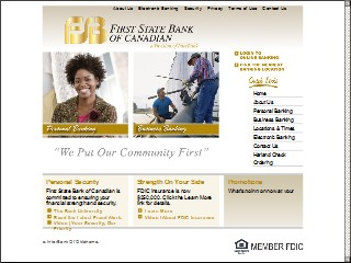 Web site www.fsbcan.com, First State Bank Of Canadian