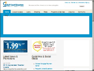 Web site www.gcefcu.org, Gulf Coast Educators Fed CU