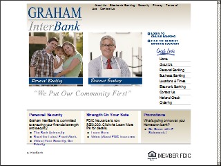 Web site www.grahamnb.com, Graham National Bank