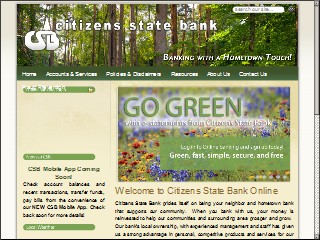 Web site www.grovetonbank.com, Citizens State Bank