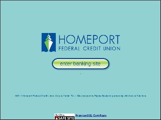 Web site www.homeportfcu.com, Homeport Federal Credit Union