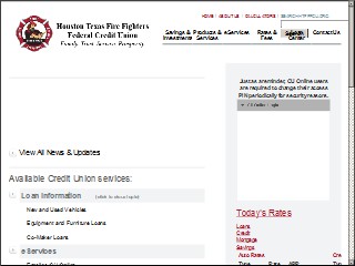Web site www.htfffcu.org, Houston Fire Fighters Fcu