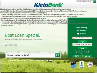 Web site www.kleinbank.com, Klein Bank