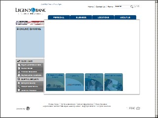Web site www.legend-bank.com, Legend Bank Bowie