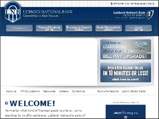 Web site www.lubbocknational.com, Lubbock National Bank