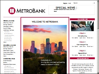Web site www.metrobank-na.com, Metro Bank