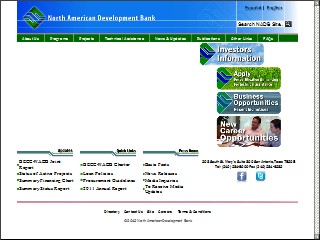 Web site www.nadbank.org, North American Development Bnk