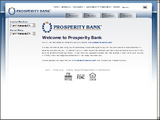 Web site www.northhoustonbank.com, Prosperity Bank