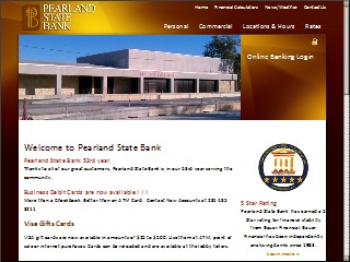 Web site www.pearlandbank.com, Pearland State Bank