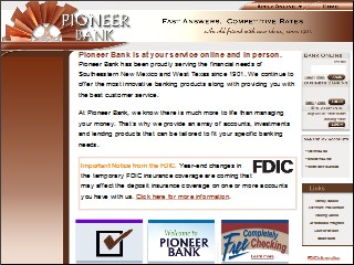 Web site www.pioneerelpaso.com, Pioneer Mortgage Co