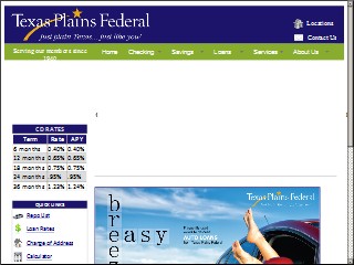 Web site www.plainsbellfcu.org, Texas Plains Federal Credit Union