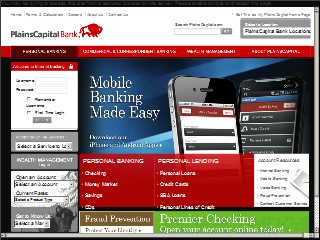 Web site www.plainscapital.com, Plains Capital Bank