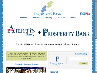 Web site www.prosperitybank.com, Prosperity Bank