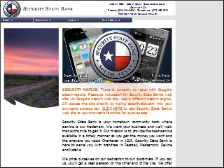 Web site www.securitypearsall.com, Security State Bank