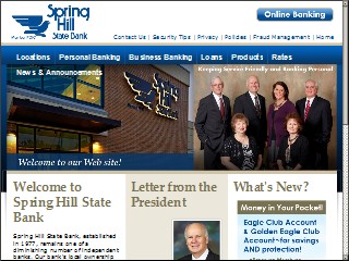 Web site www.springhillbank.com, Spring Hill State Bank