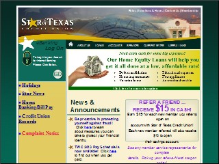 Web site www.startxcu.com, Star Of Texas Credit Union