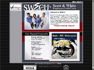 Web site www.swecu.org, Scott & White Employees Credit Union