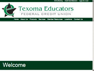 Web site www.texomaeducators.com, Texoma Educators Federal Credit Union