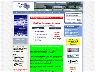 Web site www.transtexas.coop, Trans Texas Southwest Credit Union