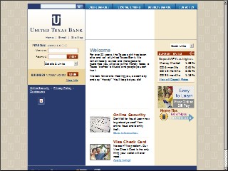 Web site www.utb.com, United Texas Bank